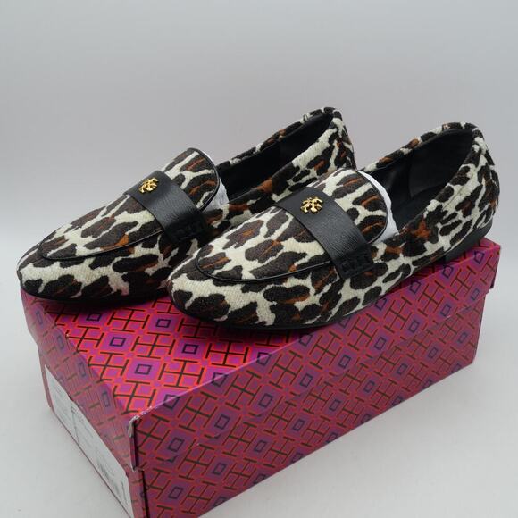 NEW Tory Burch Women's 9.5 Ballet Loafer Leopard Perfect Black Jacquard - Picture 1 of 12